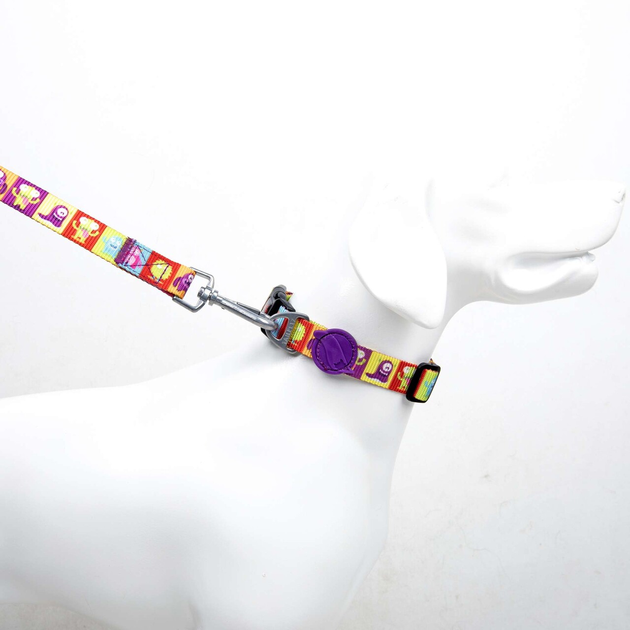 Lesă pentru câini, Paws &amp; Whiskers, Alliens Small, Poliester, Multicolor - imagine 3